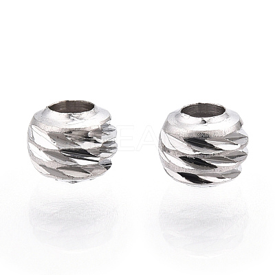 Rhodium Plated 925 Sterling Silver Beads STER-T004-78P-3mm-1