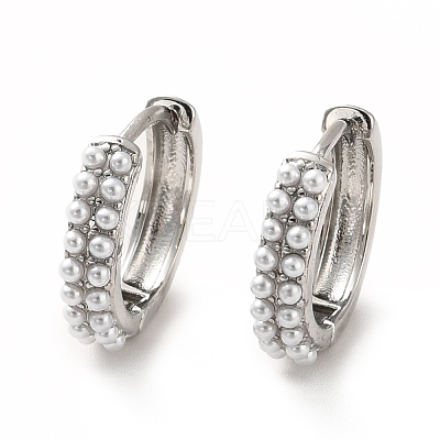 Acrylic Pearl Beaded Hoop Earrings EJEW-K093-10P-1
