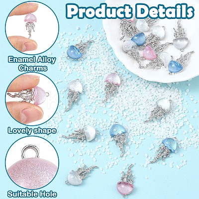 20Pcs 4 Colors Alloy Resin Pendants RESI-YW0005-73-1