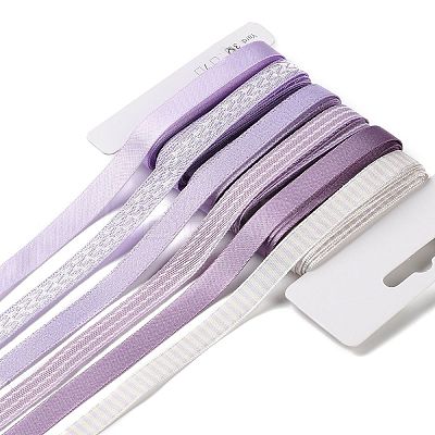 18 Yards 6 Styles Polyester Ribbon SRIB-Q022-B05-1