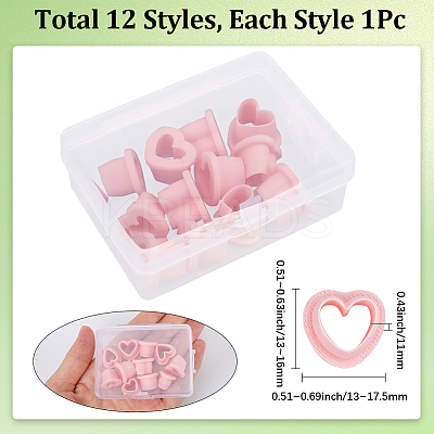 12Pcs 12 Styles Plastic Clay Pressed Molds DIY-WH20048-071-1