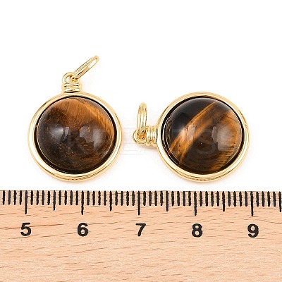 Natural Tiger Eye Pendants KK-H538-22A-G-1