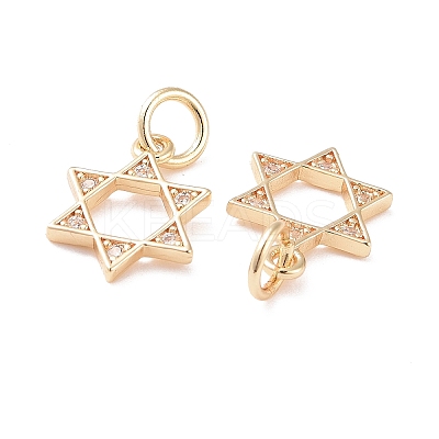 Brass Micro Pave Clear Cubic Zirconia Charms LS-KK-G418-01G-1