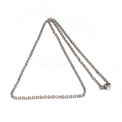 Tarnish Resistant 304 Stainless Steel Rolo Chain Necklaces LS-NJEW-M151-02P-1