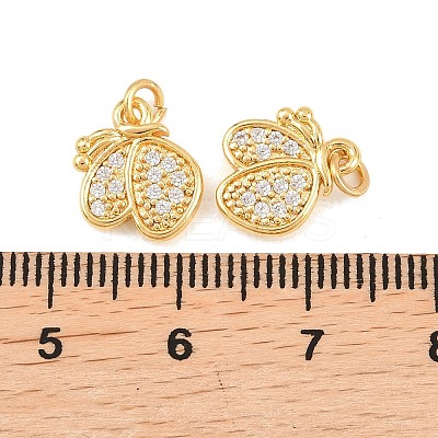 Brass Micro Pave Cubic Zirconia Charms KK-F927-06G-1