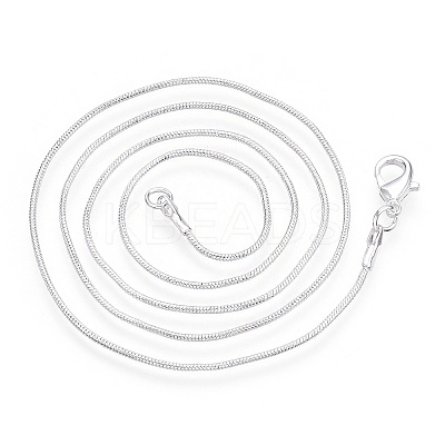 Brass Round Snake Chain Necklace with Lobster Claw Clasps MAK-ZX002-01D-S-1