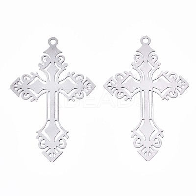 Tarnish Resistant 201 Stainless Steel Filigree Pendants STAS-S118-033P-1