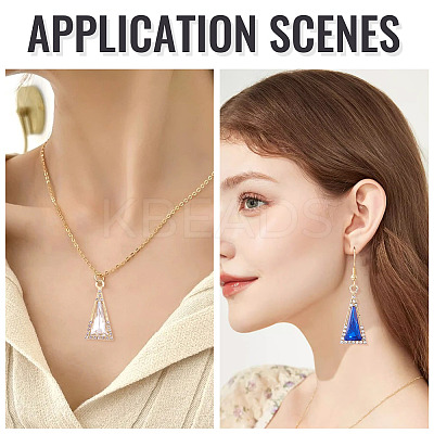 36Pcs 6 Colors Zinc Alloy Glass Pendants ALRI-TA0001-36-1