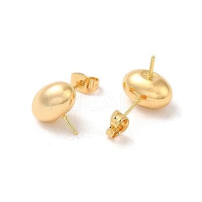 Oval Brass Stud Earring Findings KK-M270-25G-1