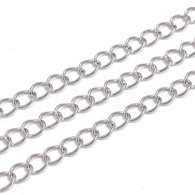 Tarnish Resistant 3.28 Feet 304 Stainless Steel Twisted Chains X-CHS-A003K-0.6mm-1