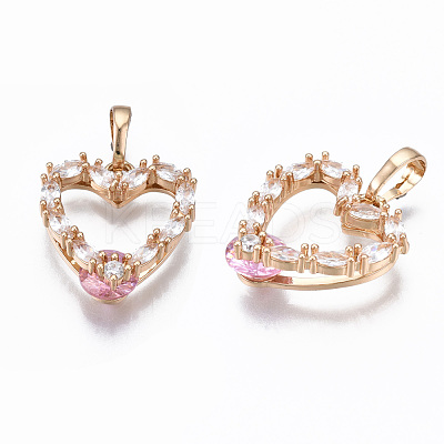 Brass Micro Cubic Zirconia Pendants KK-N235-026C-1