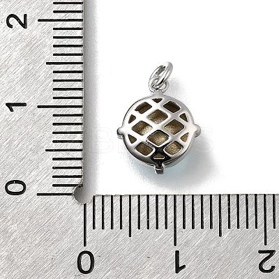 Flat Round Brass with Glass Charms KK-G525-01P-01-1