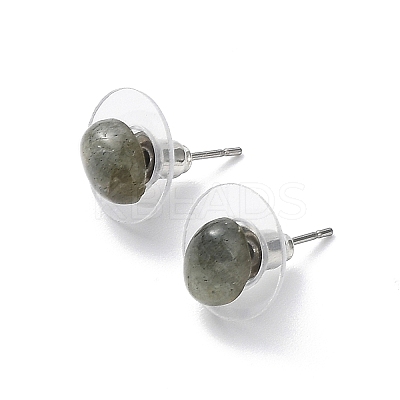 Natural Labradorite Stud Earrings for Women EJEW-E285-01P-03-1