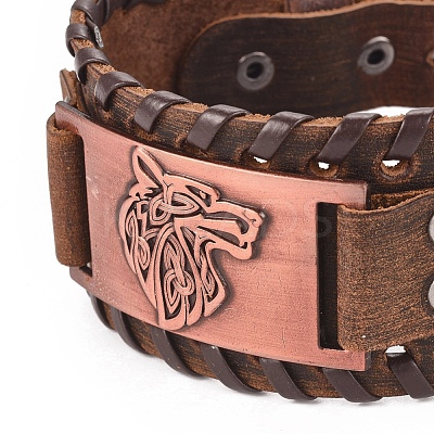 Full Grain Leather Cord Bracelets BJEW-G620-B03-1