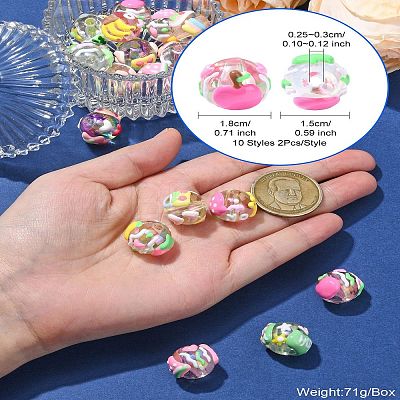 20Pcs 10 Styles Handmade Transparent Acrylic Beads MACR-CJ0002-14-1