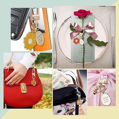 9Pcs Alloy Enamel Pendants Keychains HJEW-NB0001-52-1