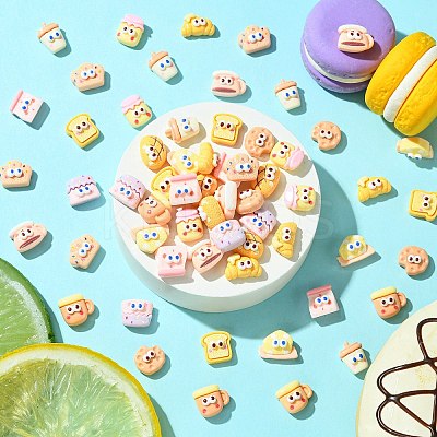 60Pcs 12 Styles Cartoon Opaque Resin Cabochons CRES-CJ0001-63-1