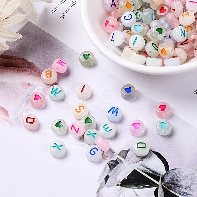 160Pcs 2 Style Luminous Acrylic Beads MACR-YW0001-15-1