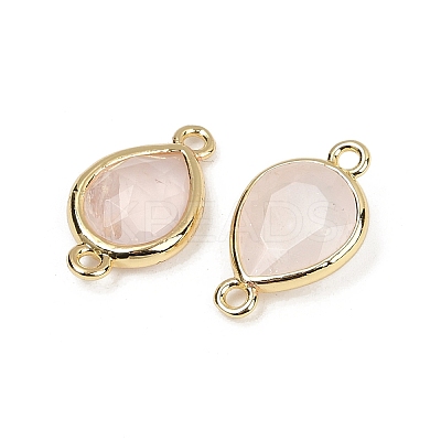 Natural Rose Quartz Faceted Connector Charms G-L514-048P-10-1