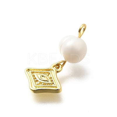 Brass Micro Pave Cubic Zirconia Pendants KK-Z093-33G-1