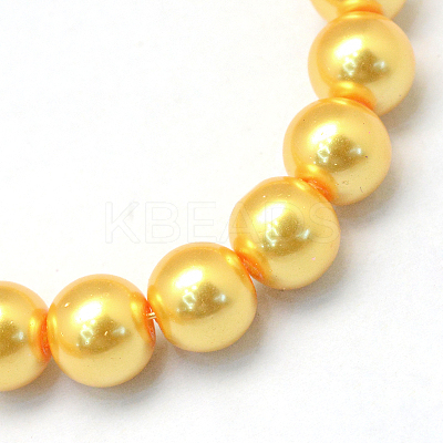 Baking Paint Pearlized Glass Pearl Round Bead Strands HY-Q003-10mm-56-1