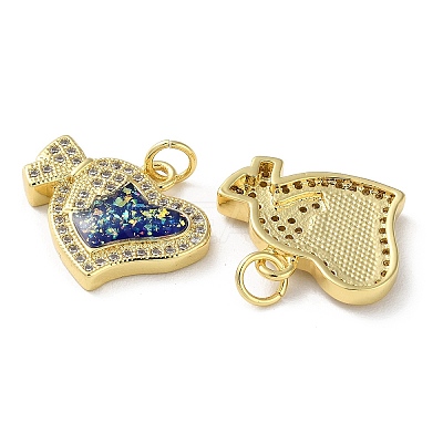 Valentine's Day Brass Micro Pave Clear Cubic Zirconia Pendants KK-C045-38G-1
