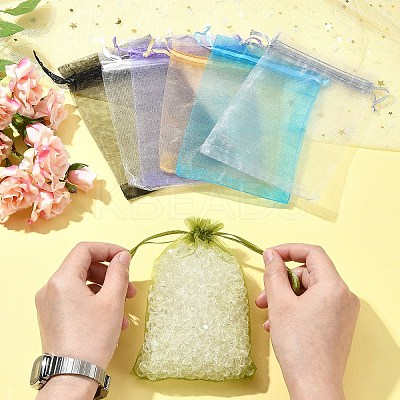 50Pcs Organza Bags Jewellery Storage Pouches Wedding Favour Party Mesh Drawstring Gift OP-FS0001-05A-1