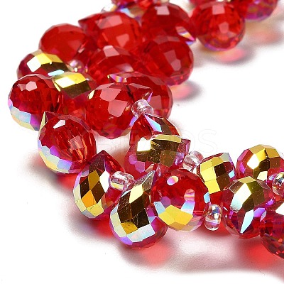 Electroplate Glass Beads Strands X-EGLA-D030-17F-1