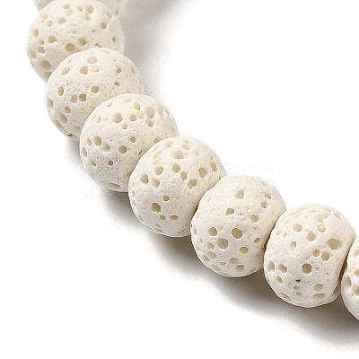Natural Lava Rock Dyed Beads Strands G-Z036-B01-04-1