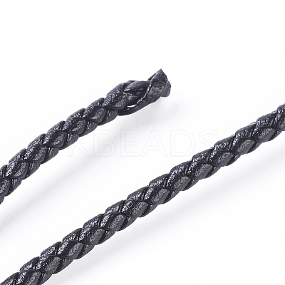 Round Folded Bolo Braided Imitation Leather Cord LC-G008-B01-1