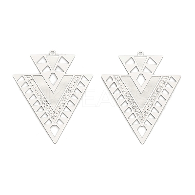 304 Stainless Steel Etched Metal Embellishments Pendants STAS-A113-02P-1