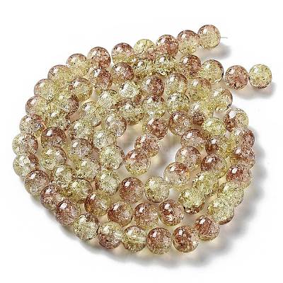 Spray Painted Crackle Glass Beads Strands CCG-Q002-10mm-05-1
