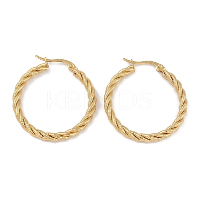 PVD Vacuum Plating 201 Stainless Steel Twist Hoop Earrings EJEW-I309-57B-G-1