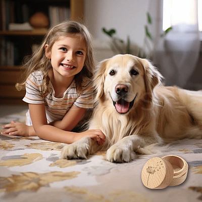 1Pc Beech Wood Engraved Pet Hair Keepsake Boxes CON-CN0001-16C-1