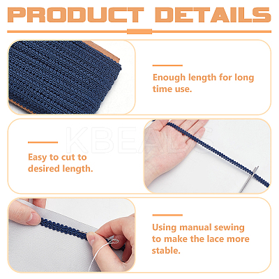 Polyester Braided Lace Trim OCOR-WH0110-14B-1