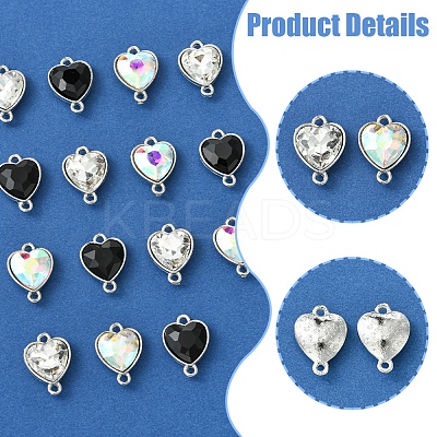 18Pcs 3 Colors Alloy Glass Links/Connectors GLAA-FS0001-95-1