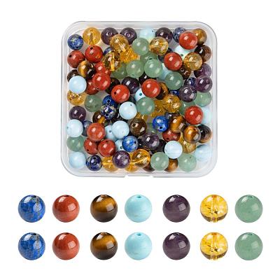 100 Pcs 7 Colors Chakra Yoga Healing Stone Kits G-LS0001-04-1