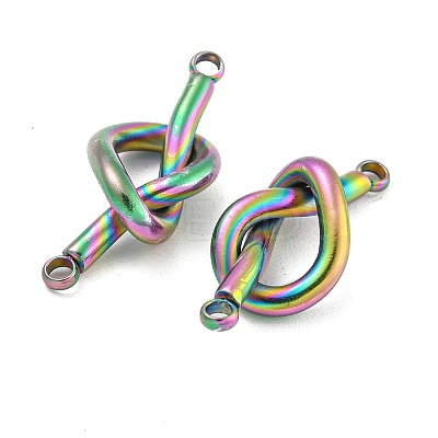 304 Stainless Steel Knot Links Connector Charms STAS-K290-02MC-1