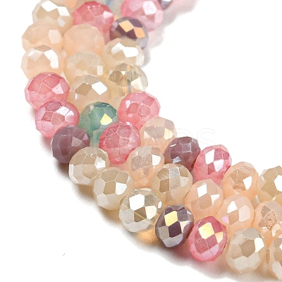 Electroplate Opaque Glass Beads Strands X-GLAA-T006-07-A10-1