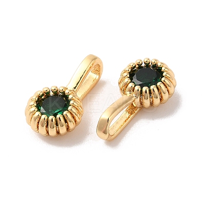 Brass with Glass Charms KK-G465-51G-02-1