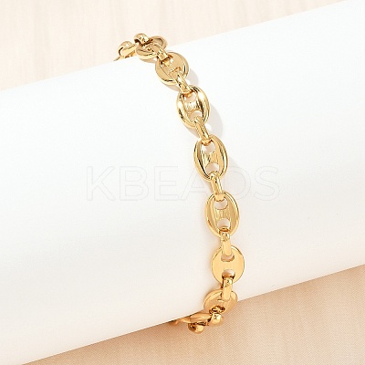 304 Stainless Steel Link Chain Bracelets for Women LS-BJEW-Z143-25G-1