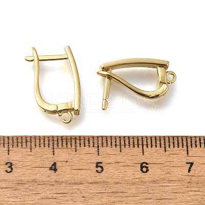 Rack Plating Brass Micro Pave Cubic Zirconia Hoop Earring Findings EJEW-H143-10G-1