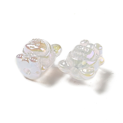 UV Plating Rainbow Iridescent Acrylic Beads PACR-M002-01F-1
