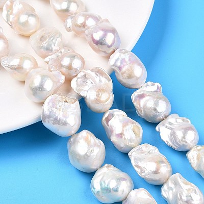 Natural Baroque Pearl Keshi Pearl Beads Strands PEAR-S019-05D-1
