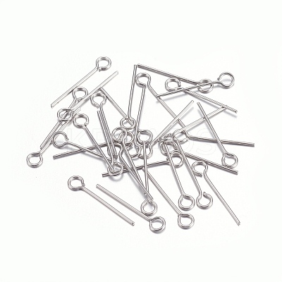Tarnish Resistant 304 Stainless Steel Eye Pins LS-STAS-O105-01P-0.6x16mm-1