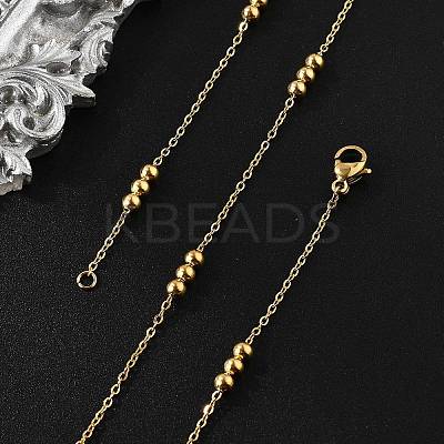 PVD Vacuum Plating 304 Stainless Steel Cable Chain Necklaces NJEW-I248-17G-1