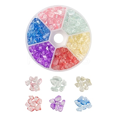 6 Colors Imitation Aquamarine Glass Beads & Baking Paint Glass Beads GLAA-FS0001-08-1