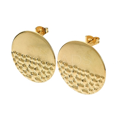 Ion Plating(IP) 201 Stainless Steel Stud Earrings EJEW-K270-28G-1