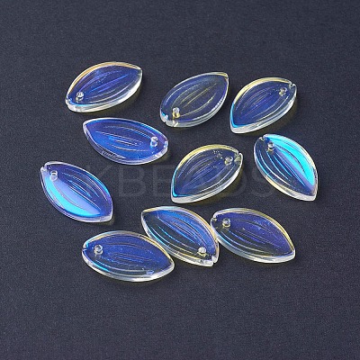 Electroplate Glass Pendants EGLA-L014-10-1