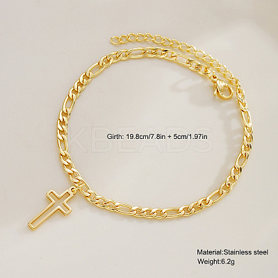 Hollow Cross Alloy Charm Bracelets WG9D531-01-1